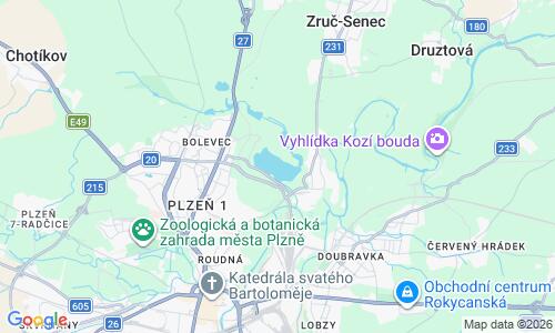 Ausschnitt der Weltkarte zu Bolevecky Rybnik