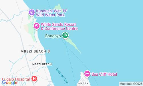 Ausschnitt der Weltkarte zu Bongoyo Island Beach