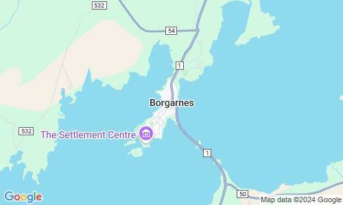 Ausschnit der Weltkarte zu Borgarnes
