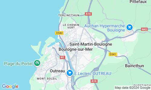 Ausschnitt der Weltkarte zu Boulogne-sur-Mer