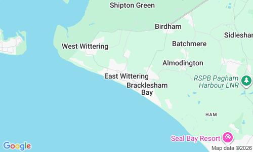 Ausschnitt der Weltkarte zu Bracklesham Beach