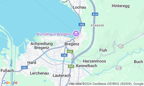 Ausschnitt der Weltkarte zu Bregenz