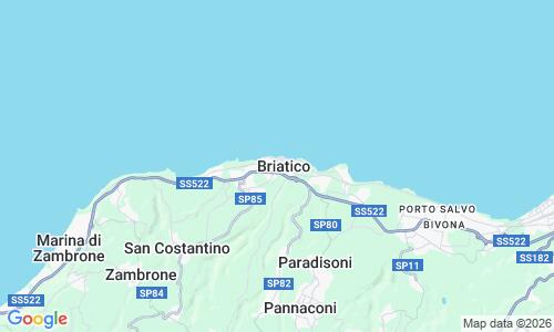 Ausschnitt der Weltkarte zu Briatico Beach