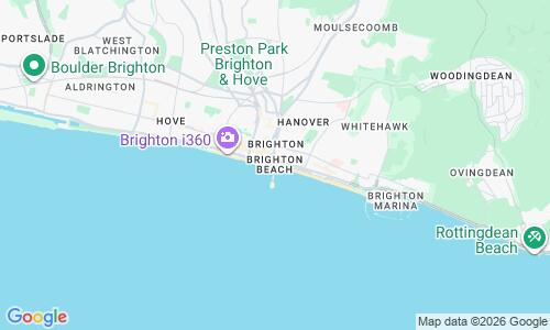 Ausschnitt der Weltkarte zu Brighton Beach
