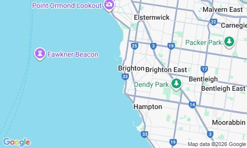 Ausschnitt der Weltkarte zu Brighton Beach