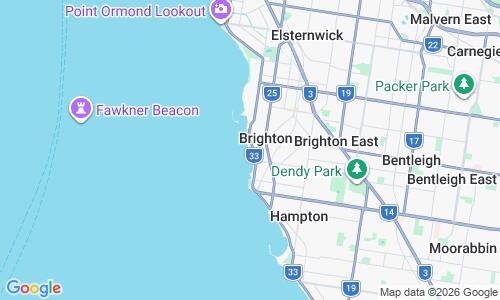 Ausschnitt der Weltkarte zu Brighton Beach