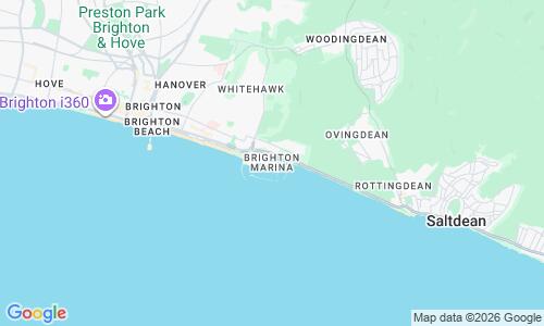 Ausschnitt der Weltkarte zu Brighton Marina Beach