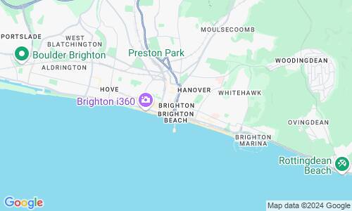 Ausschnitt der Weltkarte zu Brighton