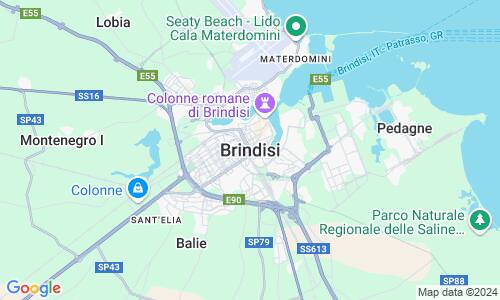 Ausschnit der Weltkarte zu Brindisi