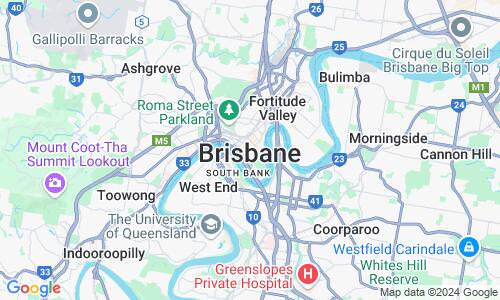 Ausschnit der Weltkarte zu Brisbane