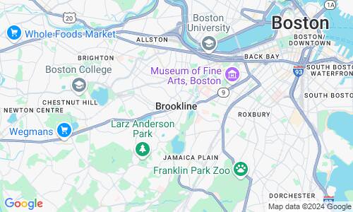 Ausschnitt der Weltkarte zu Brookline