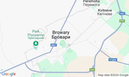 Ausschnitt der Weltkarte zu Browary