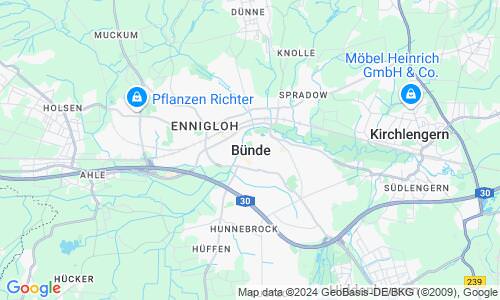Ausschnitt der Weltkarte zu Bünde