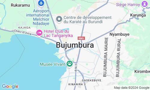 Ausschnitt der Weltkarte zu Bujumbura