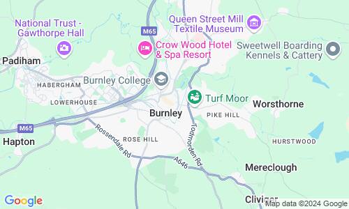 Ausschnitt der Weltkarte zu Burnley