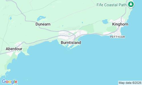 Ausschnitt der Weltkarte zu Burntisland Strand