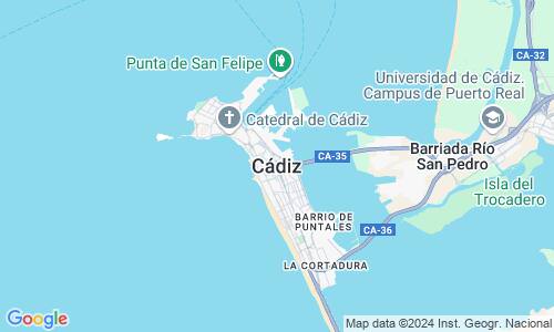Ausschnit der Weltkarte zu Cádiz