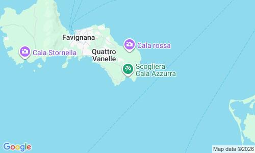 Ausschnitt der Weltkarte zu Cala Azzurra (Favignana)
