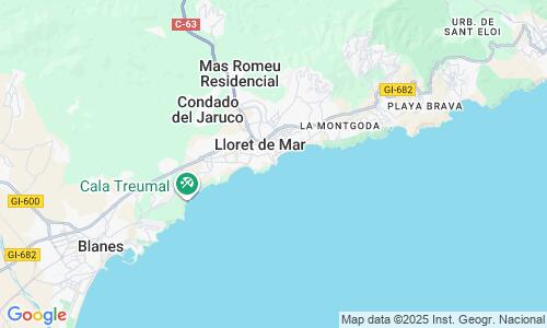 Ausschnitt der Weltkarte zu Cala Banys