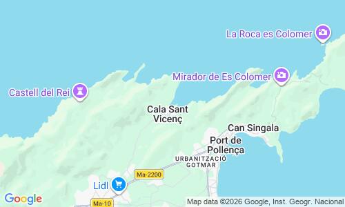 Ausschnitt der Weltkarte zu Cala Barques