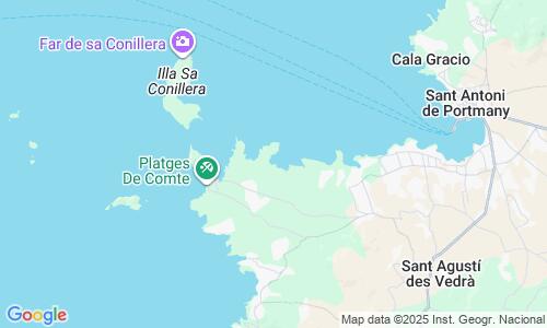 Ausschnitt der Weltkarte zu Cala Bassa