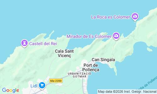 Ausschnitt der Weltkarte zu Cala Carbo