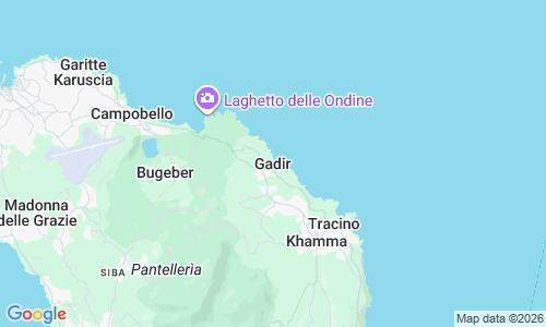 Ausschnitt der Weltkarte zu Cala Gadir