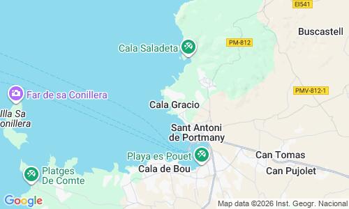 Ausschnitt der Weltkarte zu Cala Gracio