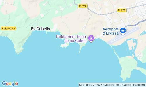 Ausschnitt der Weltkarte zu Cala Jondal