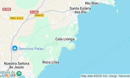 Ausschnitt der Weltkarte zu Cala Llonga