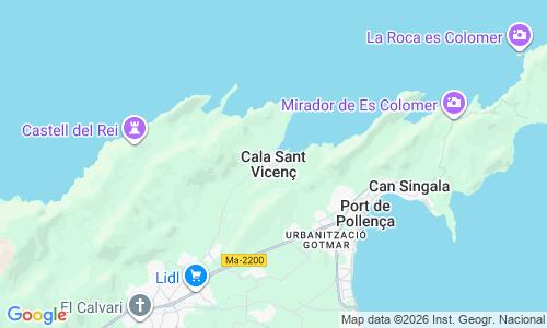 Ausschnitt der Weltkarte zu Cala Molins