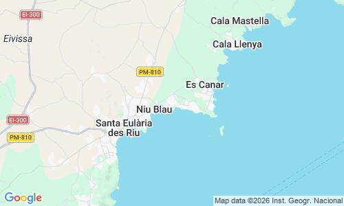 Ausschnitt der Weltkarte zu Cala Pada