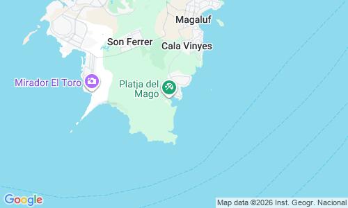 Ausschnitt der Weltkarte zu Cala Portals Vells