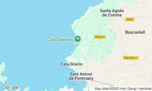 Ausschnitt der Weltkarte zu Cala Salada