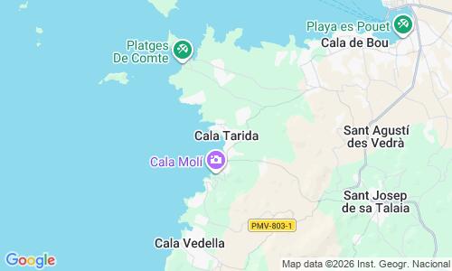 Ausschnitt der Weltkarte zu Cala Tarida