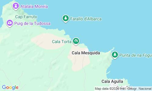Ausschnitt der Weltkarte zu Cala Torta