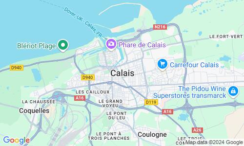 Ausschnitt der Weltkarte zu Calais