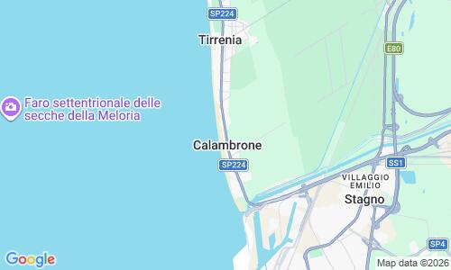 Ausschnitt der Weltkarte zu Calambrone Beach