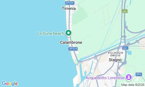 Ausschnitt der Weltkarte zu Calambrone Strand