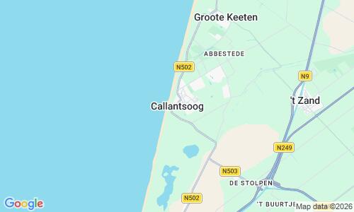 Ausschnitt der Weltkarte zu Callantsoog Strand