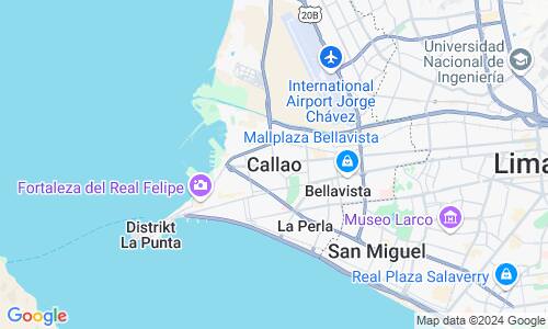 Ausschnitt der Weltkarte zu Callao