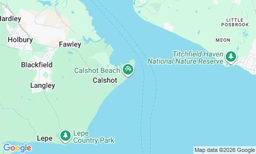 Ausschnitt der Weltkarte zu Calshot Beach