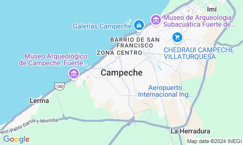 Ausschnitt der Weltkarte zu Campeche