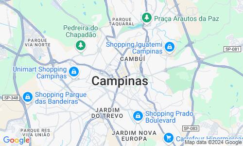 Ausschnitt der Weltkarte zu Campinas