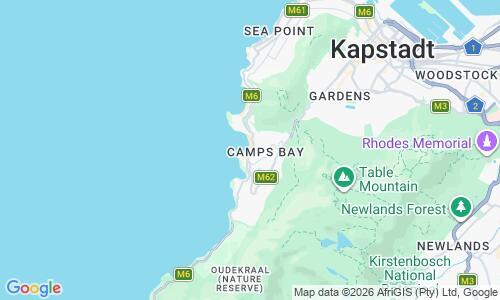 Ausschnitt der Weltkarte zu Camps Bay Beach