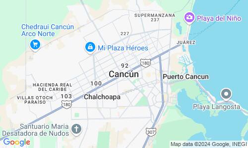 Ausschnit der Weltkarte zu Cancún
