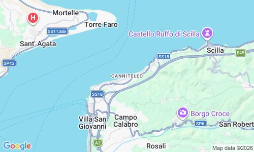 Ausschnitt der Weltkarte zu Cannitello Strand