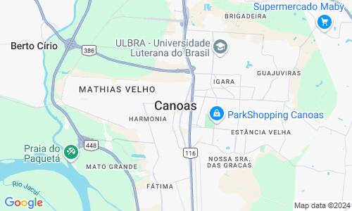 Ausschnitt der Weltkarte zu Canoas