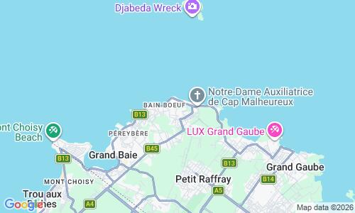 Ausschnitt der Weltkarte zu Cap Malheureux Beach
