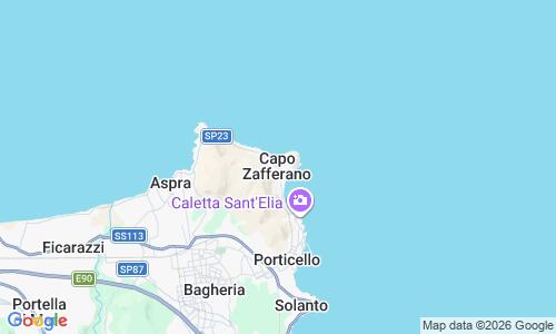 Ausschnitt der Weltkarte zu Capo Zafferano Beach